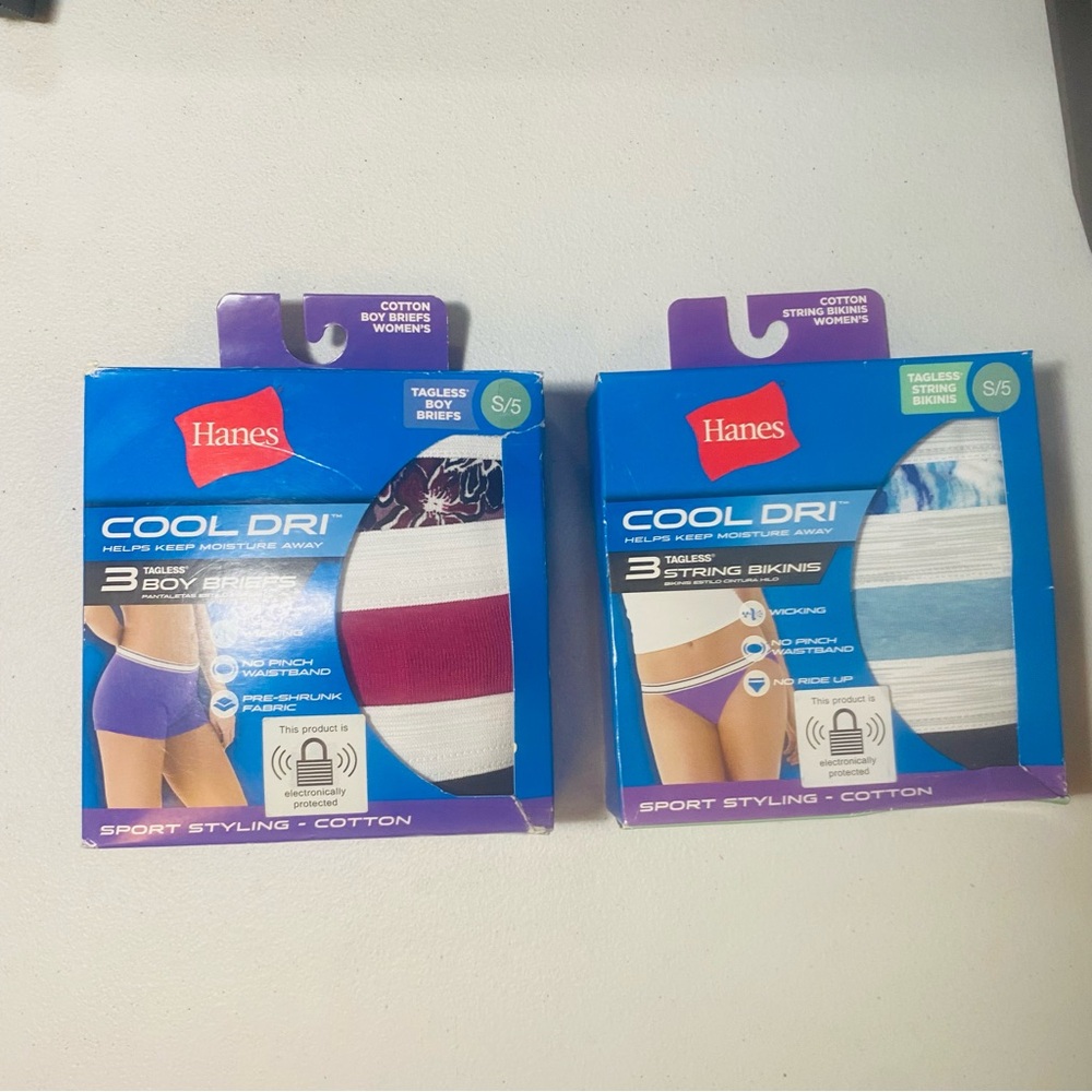 Hanes Boy Briefs And String Bikini Women SZ S/5 Lot Of 2
